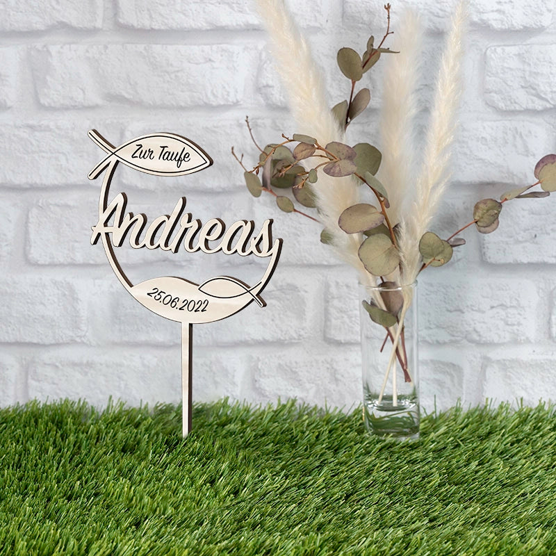 Personalisierter Cake-Topper zur Taufe – Motiv 2