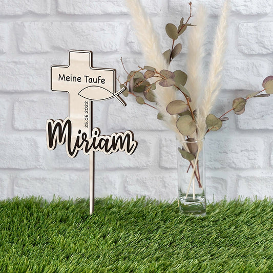 Personalisierter Cake-Topper zur Taufe – Motiv 4