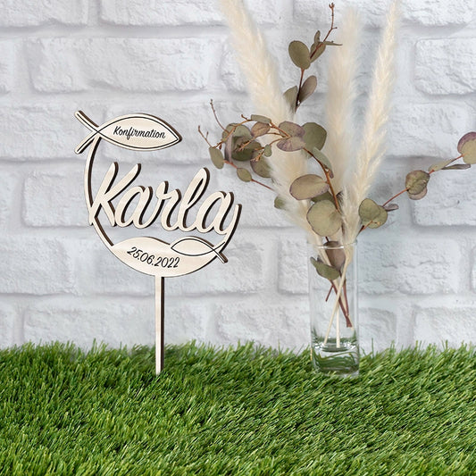 Personalisierter Cake-Topper zur Konfirmation – Motiv 2