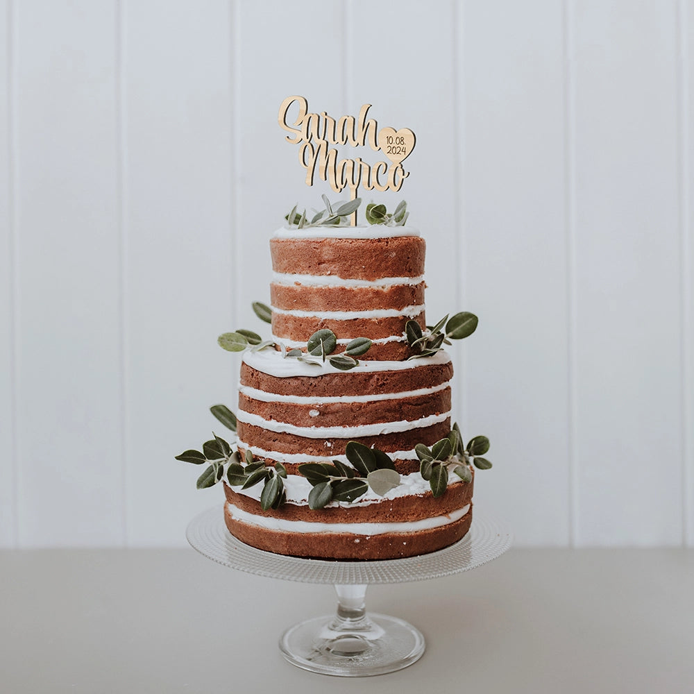 Personalisierter Cake-Topper zur Hochzeit – Motiv 1