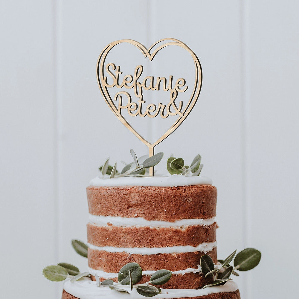 Personalisierter Cake-Topper zur Hochzeit – Motiv 4