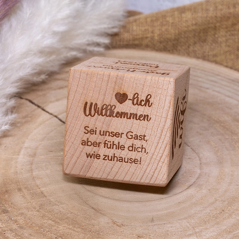 WLAN-Würfel für dein Zuhause | Holz-Würfel mit QR-Code I Wifi Netz Gäste