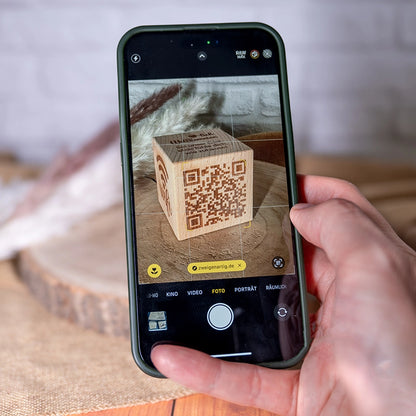 WLAN-Würfel für dein Zuhause | Holz-Würfel mit QR-Code I Wifi Netz Gäste