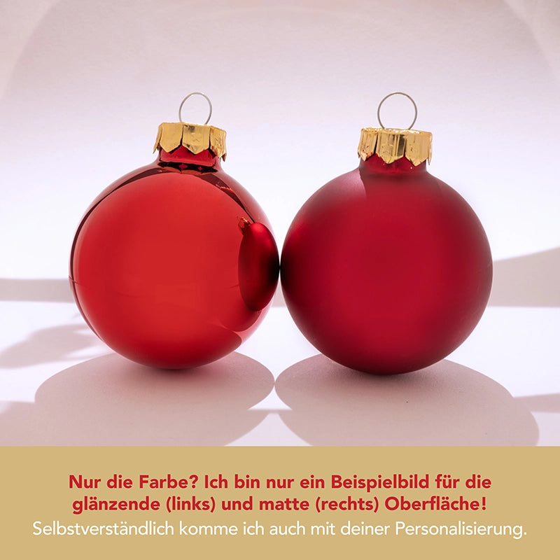 Personalisierter Weihnachtsbaum-Aufsteller mit Christbaumkugel aus Glas