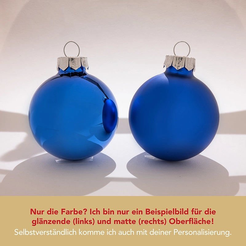 Personalisierter Weihnachtsbaum-Aufsteller mit Christbaumkugel aus Glas