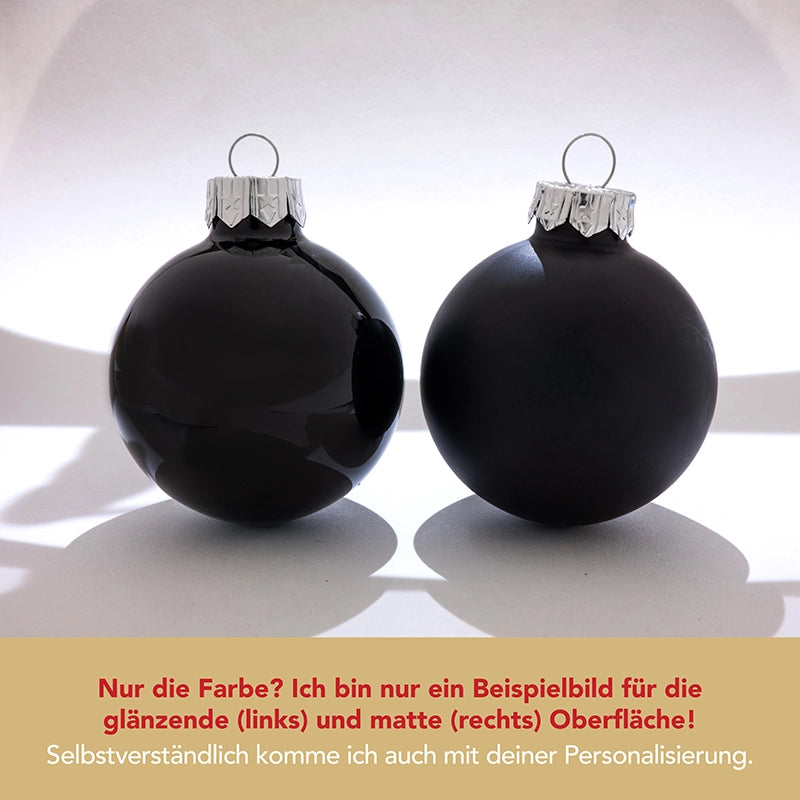 Personalisierter Weihnachtsbaum-Aufsteller mit Christbaumkugel aus Glas