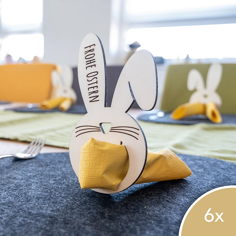 Serviettenring „Frohe Ostern“ – Motiv Osterhase