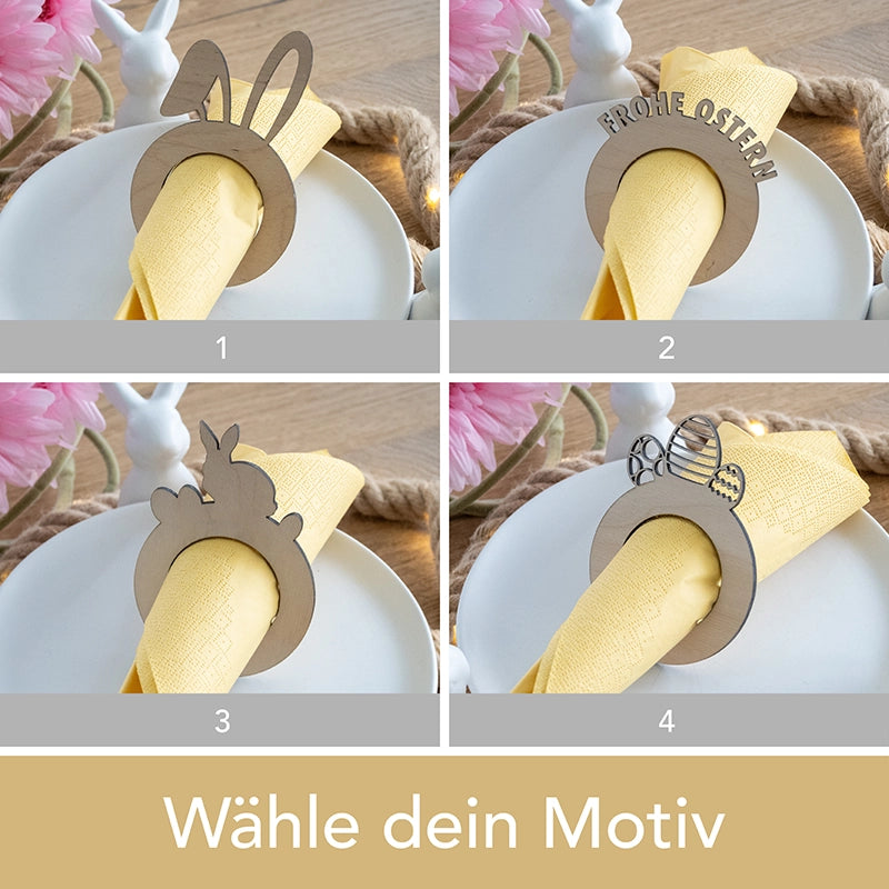 Serviettenring zu Ostern – 4 Motive