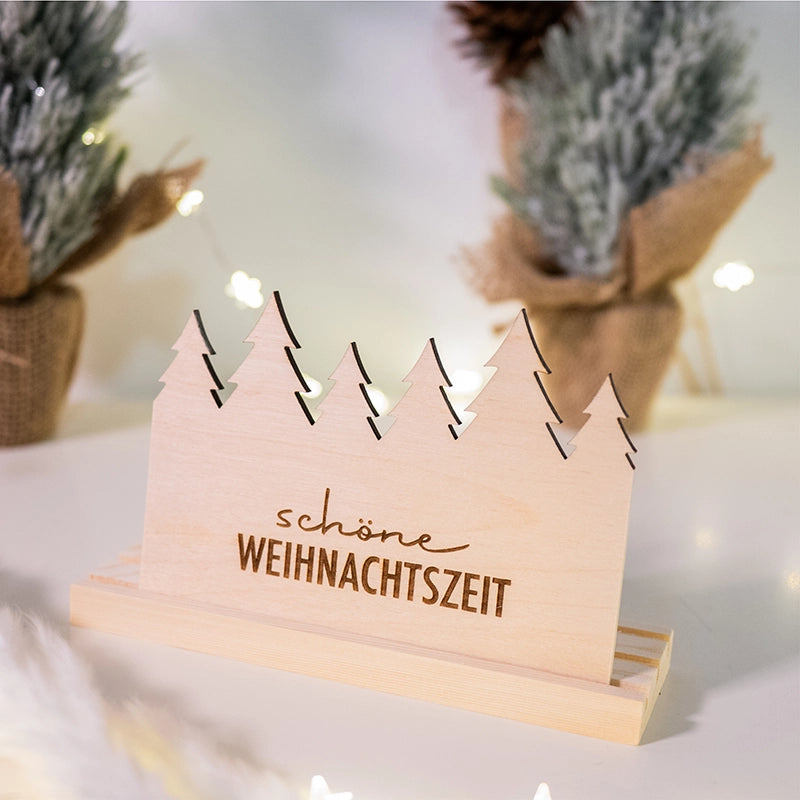 Holzkarte zu Weihnachten – 6 weihnachtliche Motive