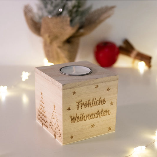 Teelicht-Würfel in 3 weihnachtlichen Designs