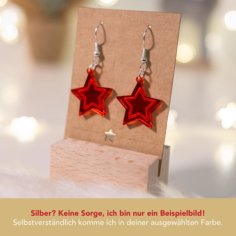 Stern - Weihnachts-Ohrringe aus Acryl