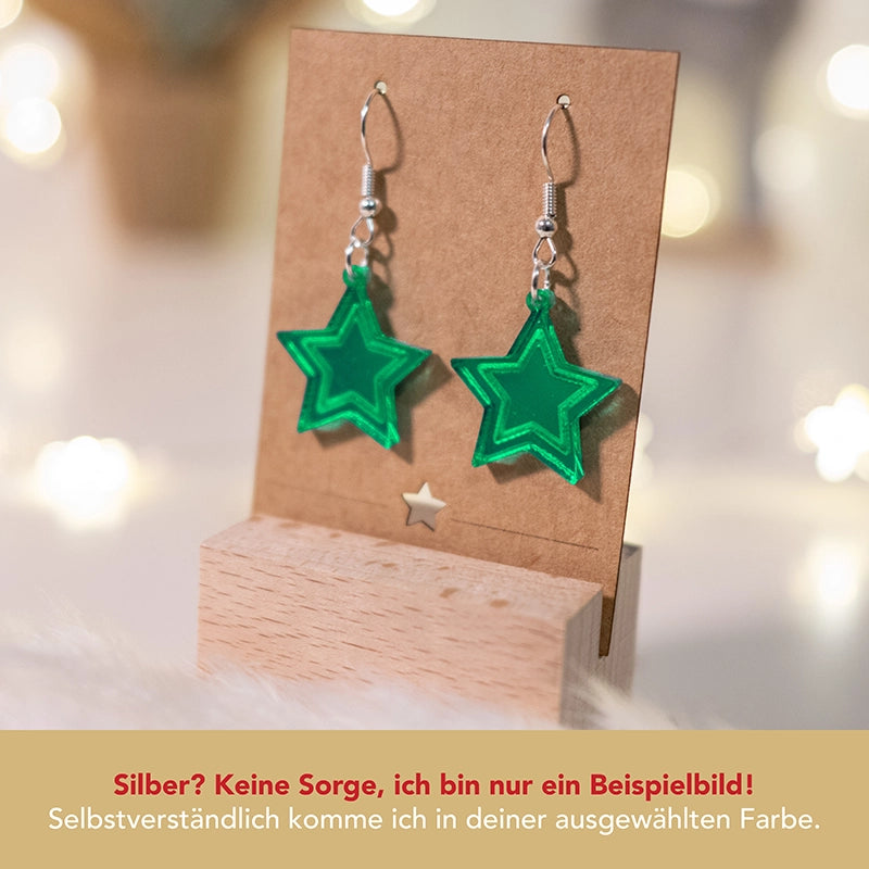 Stern - Weihnachts-Ohrringe aus Acryl