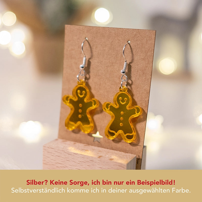 Lebkuchen-Männchen - Weihnachts-Ohrringe aus Acryl