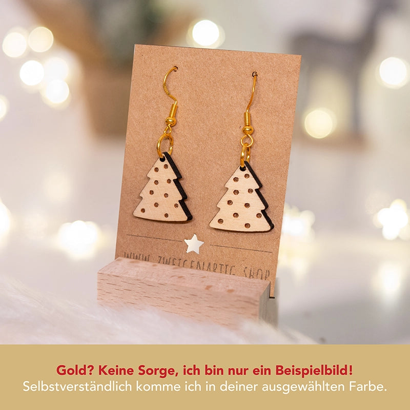 Tannenbaum - Weihnachts-Ohrringe aus Holz