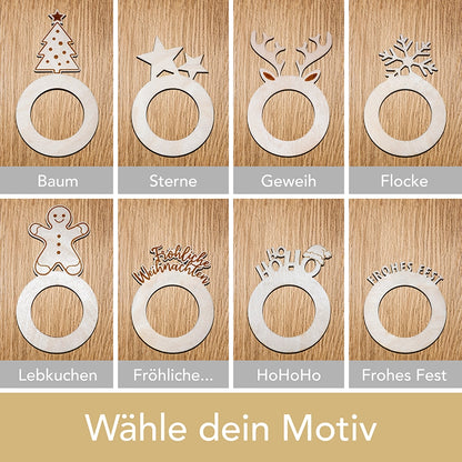 Serviettenring zu Weihnachten – 8 Motive